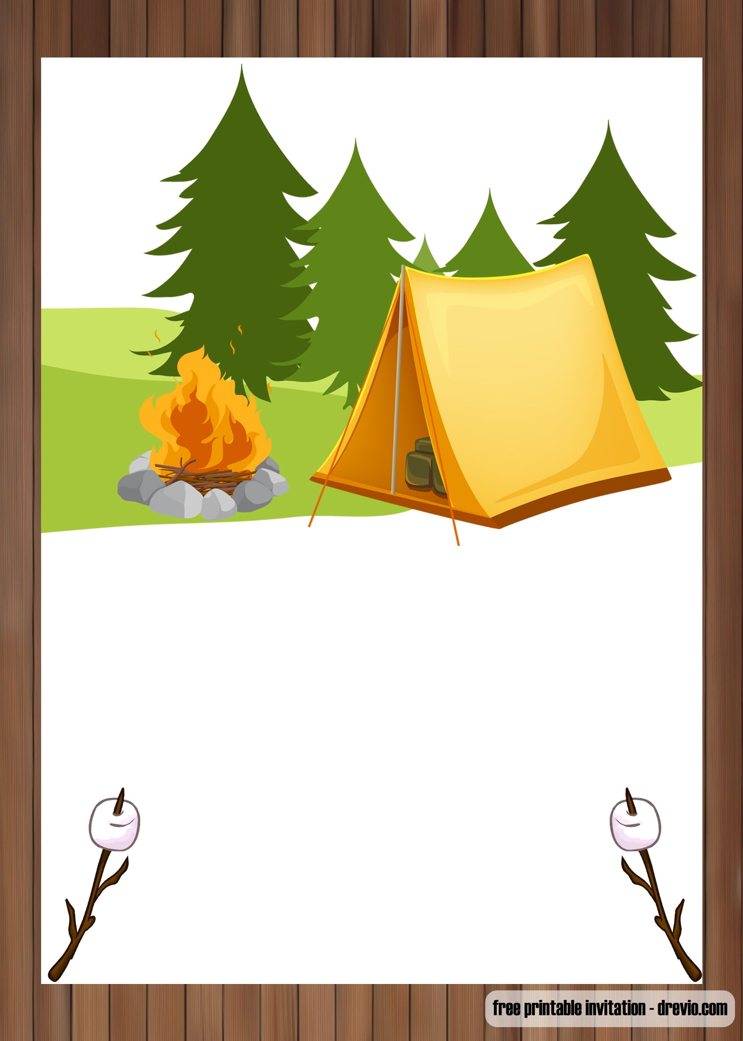 camping birthday invitation templates free