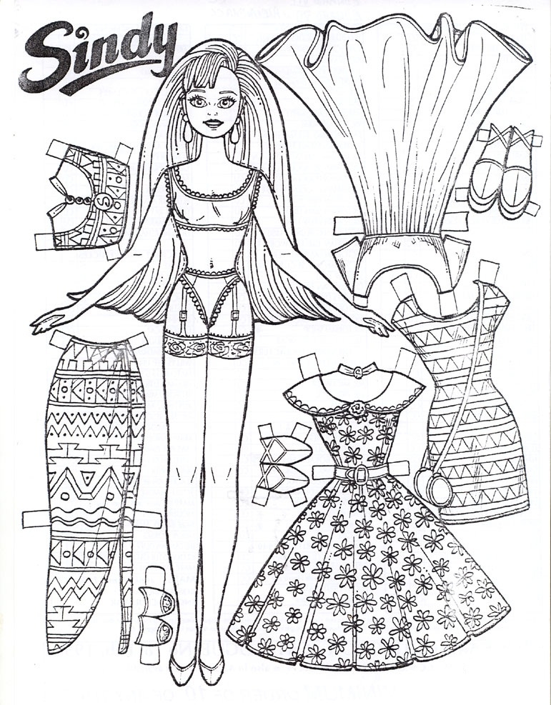 Paper Doll Coloring Pages