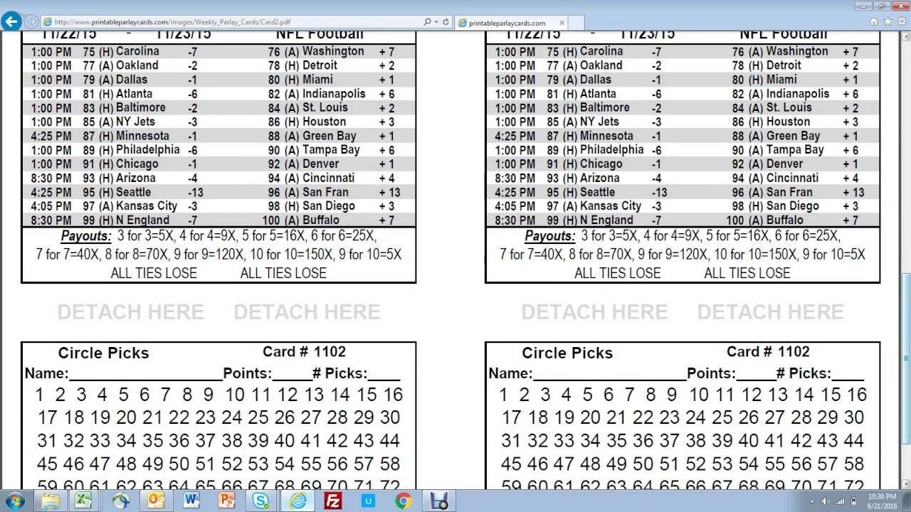 Free Printable Parlay Cards Free Printable