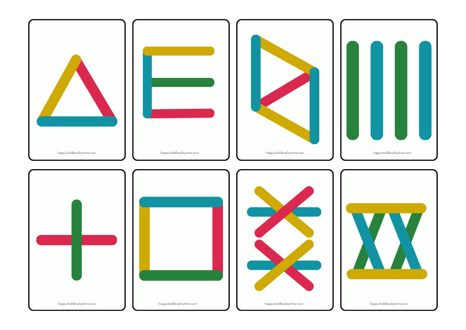 Free Printable Popsicle Stick Pattern Cards Happy Toddler Playtime
