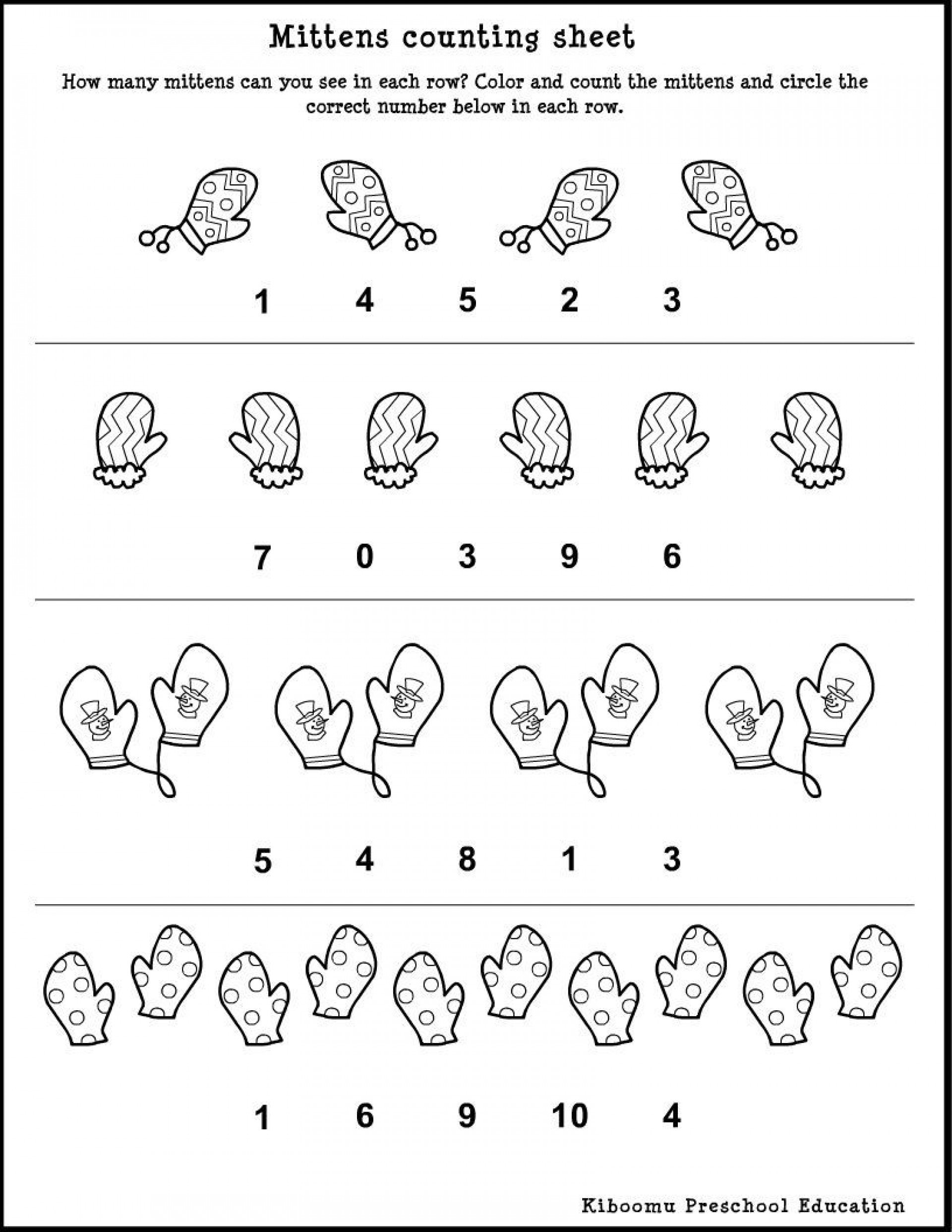 math for pre k worksheets