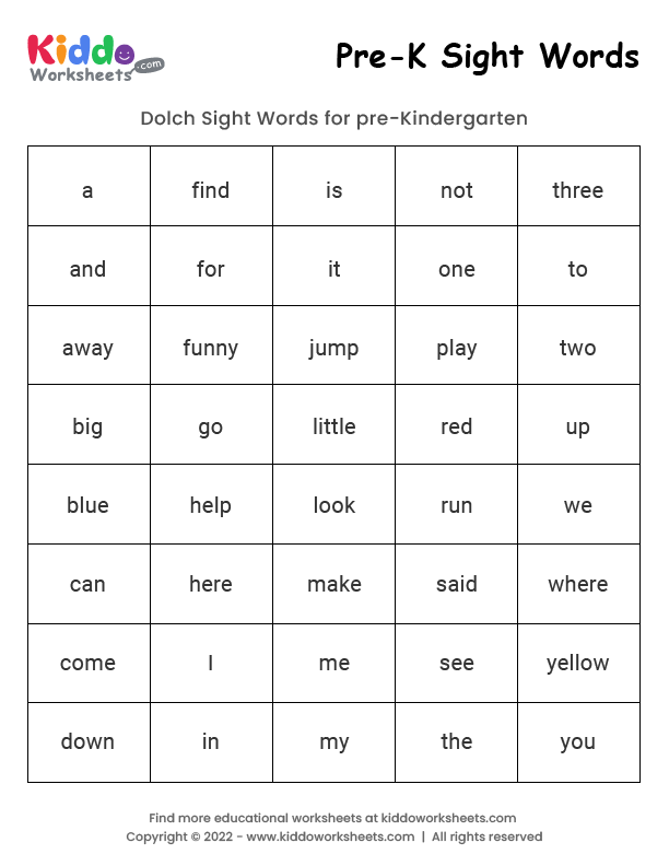 free printable pre kindergarten worksheets