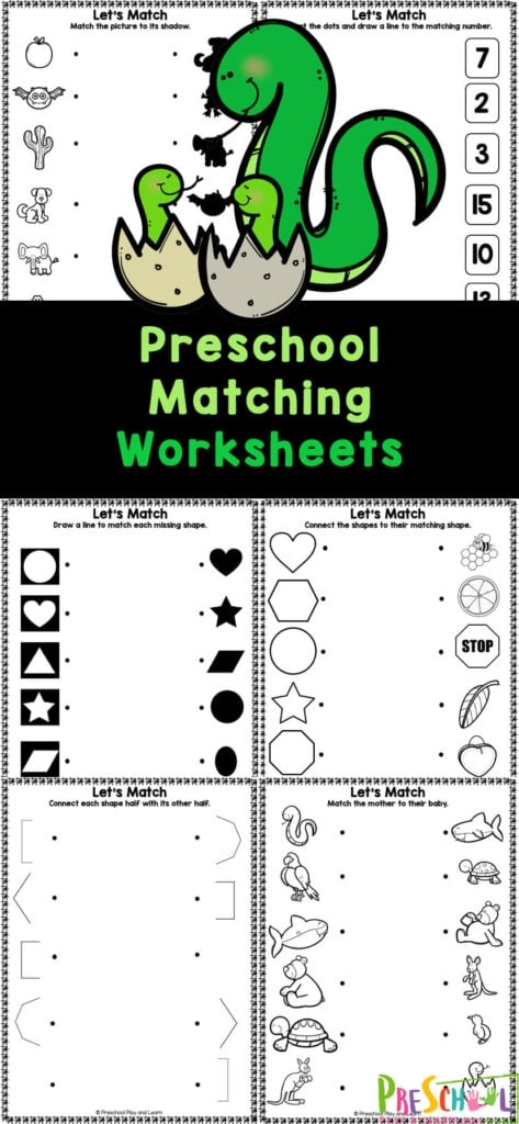 free printable matching worksheet for preschool