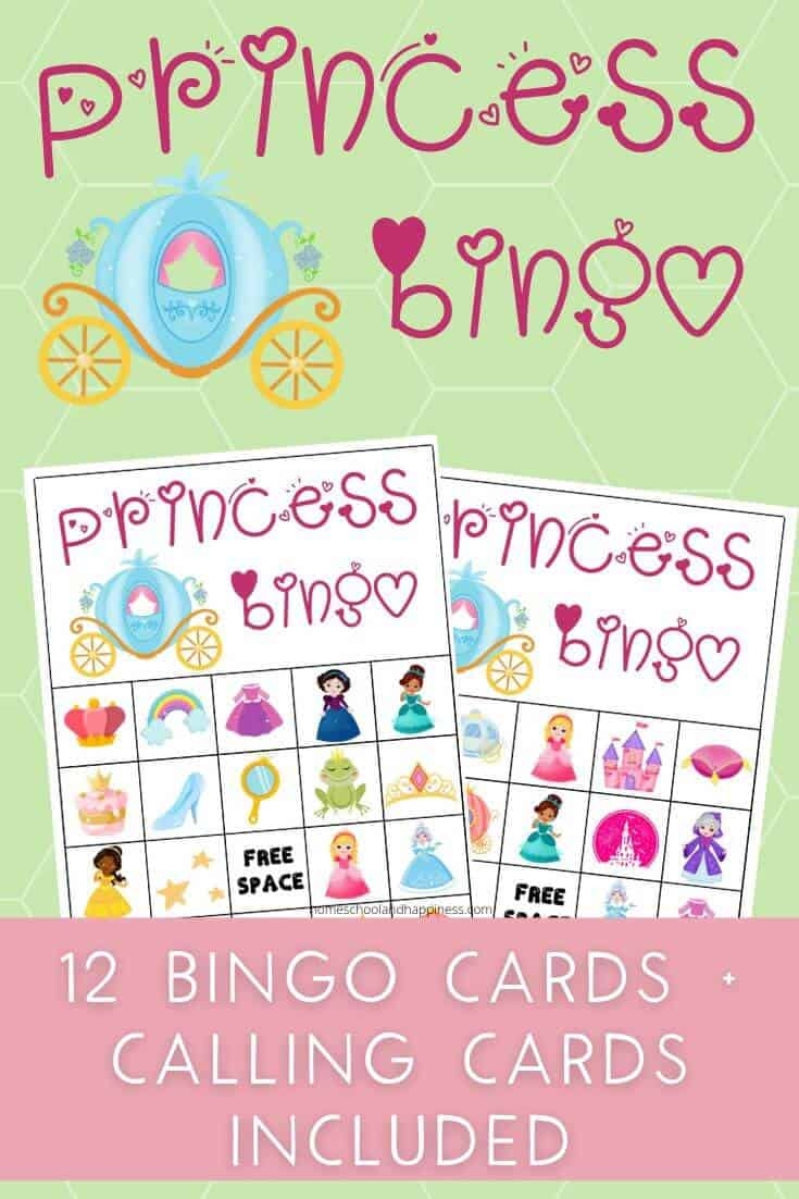 princess bingo cards free printable
