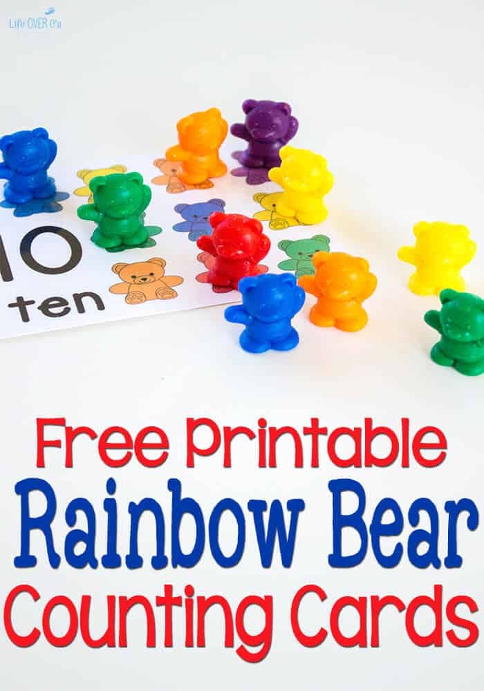 Free Printable Rainbow Bear Counting Cards Life Over C 39 s