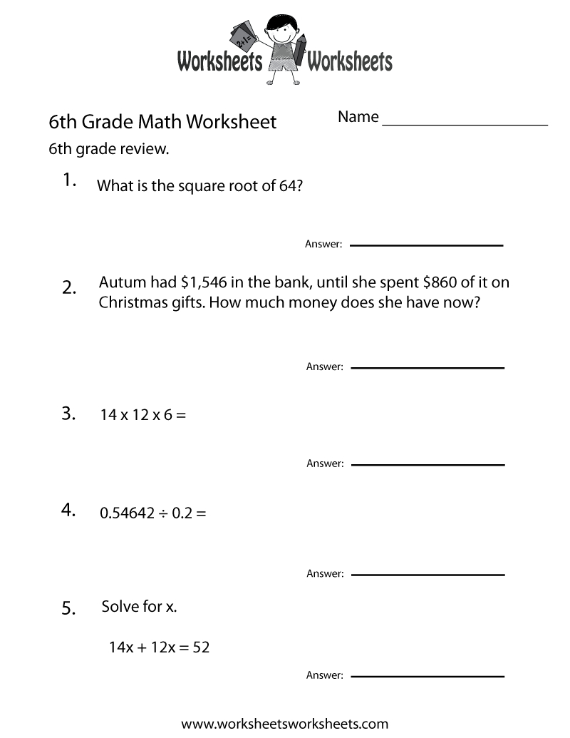 free printable worksheets for fifth graders
