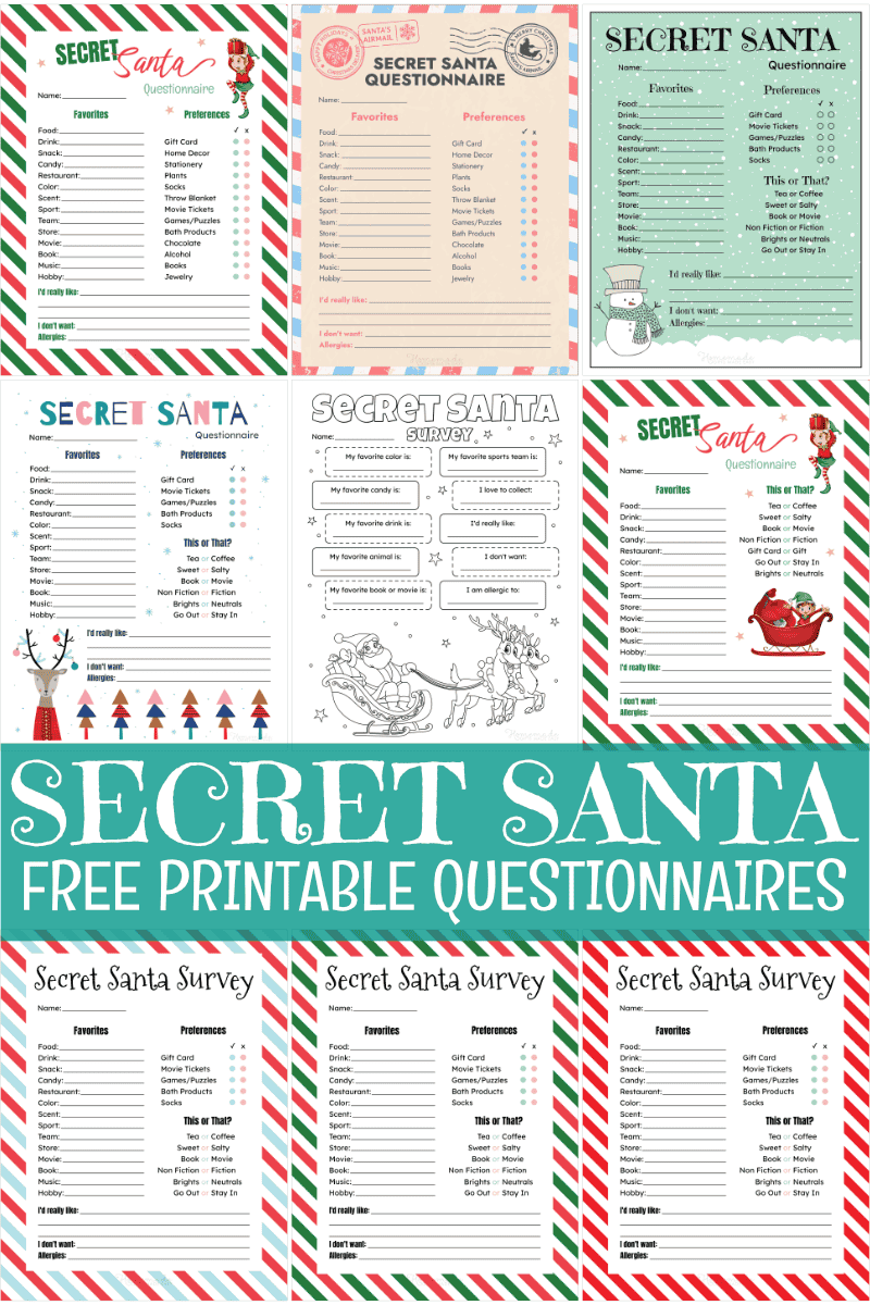 Free Printable Secret Santa Cards Infoupdate