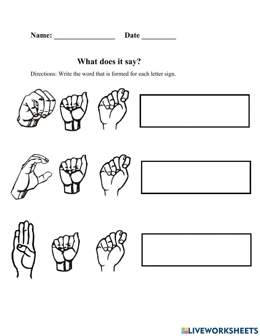 Free Printable Sign Language Alphabet Worksheet Kiddoworksheets 