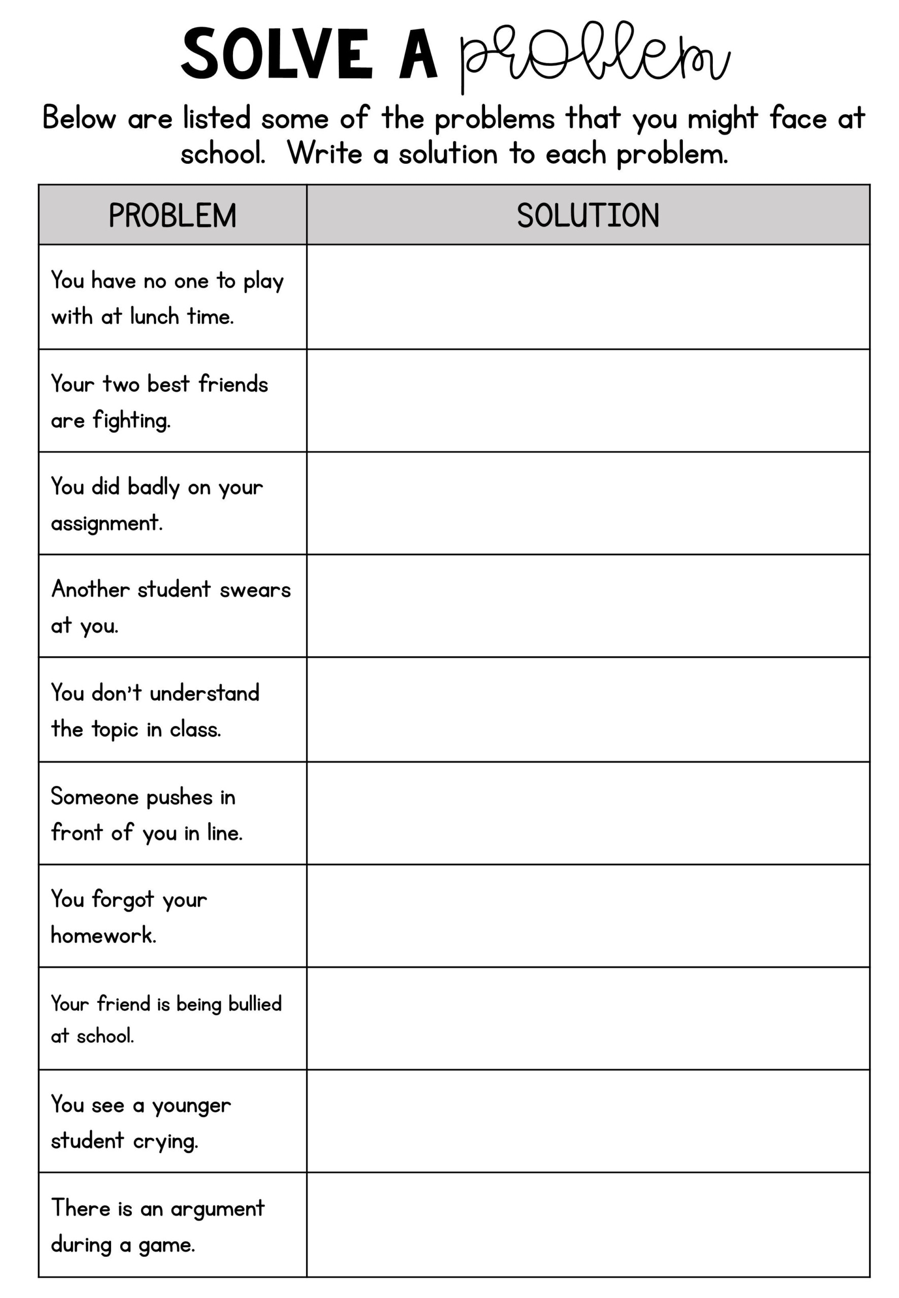 free printable social skills games for kids