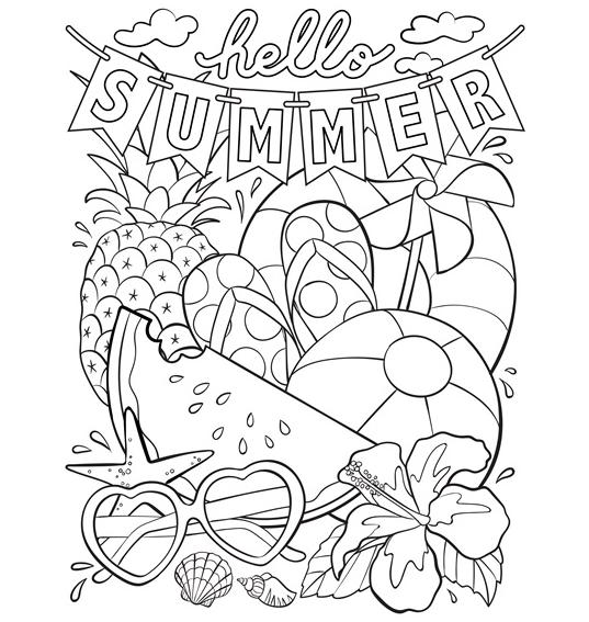 summer printable coloring pages free