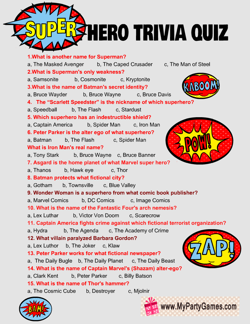 printable trivia games for kids