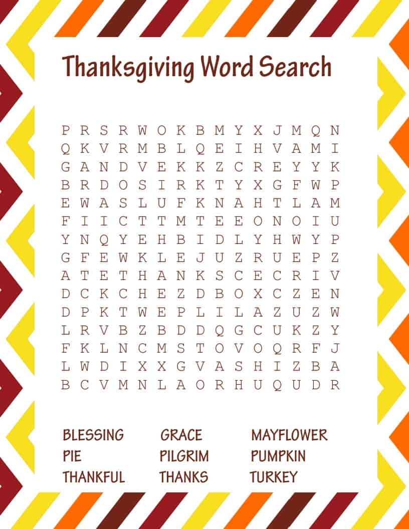 Free Printable Thanksgiving Activities For Kids Mary Martha Mama