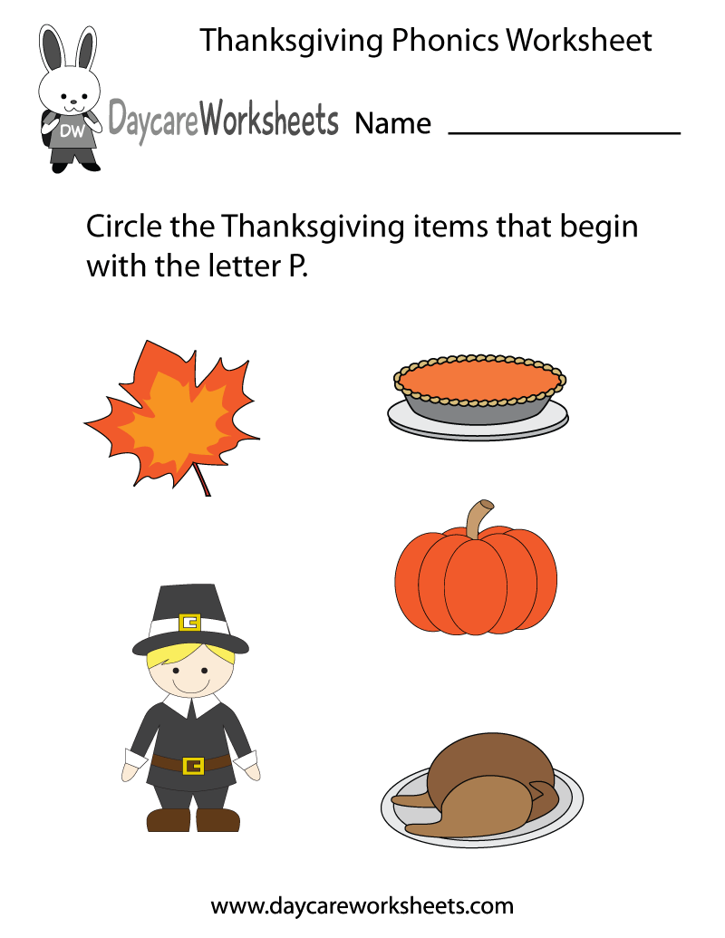 thanksgiving preschool worksheet