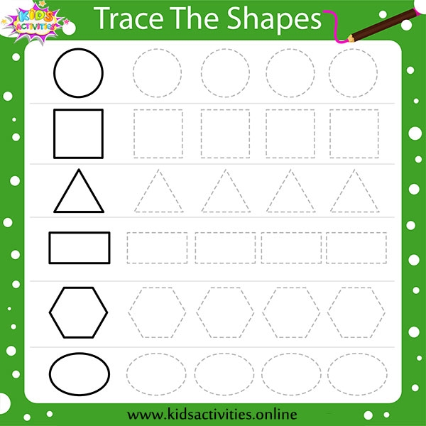 Free Printable Tracing Shapes Worksheets For Preschool Kids Activities
