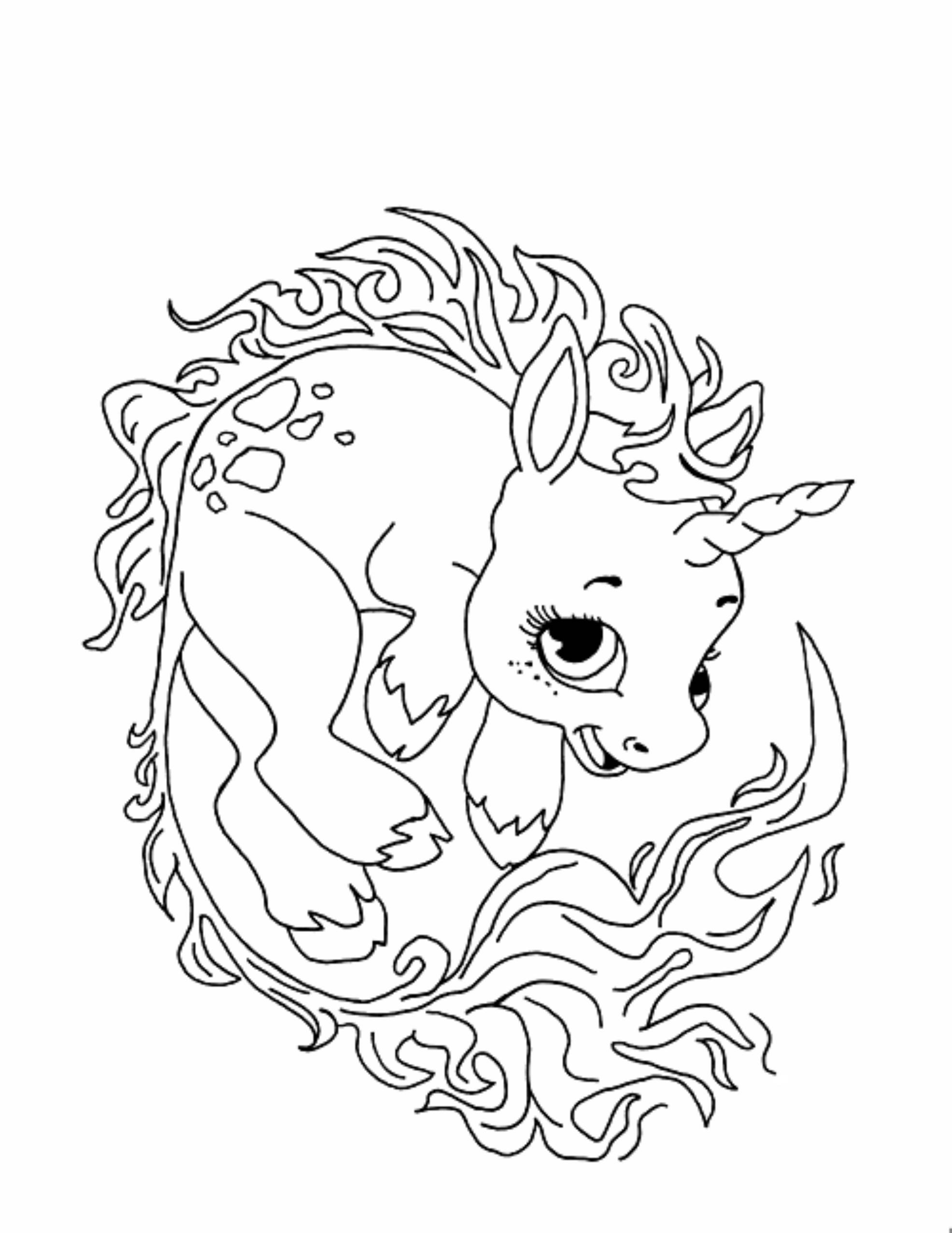 free unicorn color pages