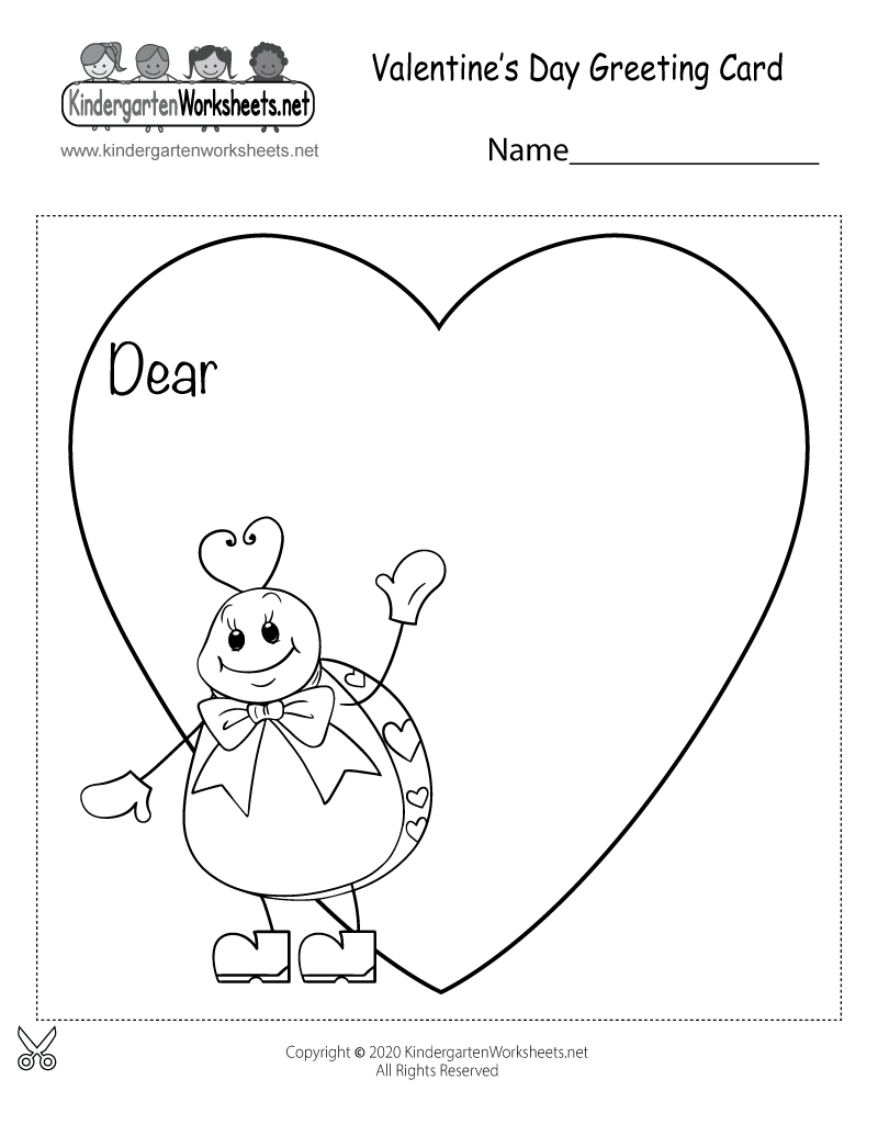Free Printable Valentine 39 s Day Greeting Card For Kindergarten
