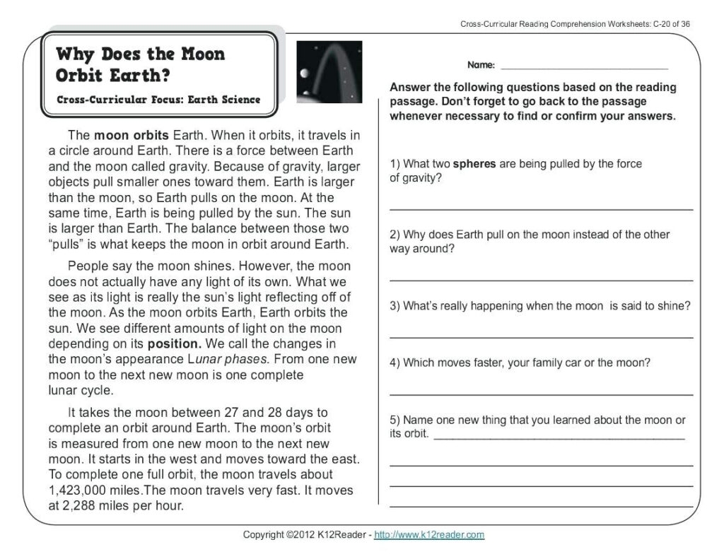 5th grade reading comprehension worksheets