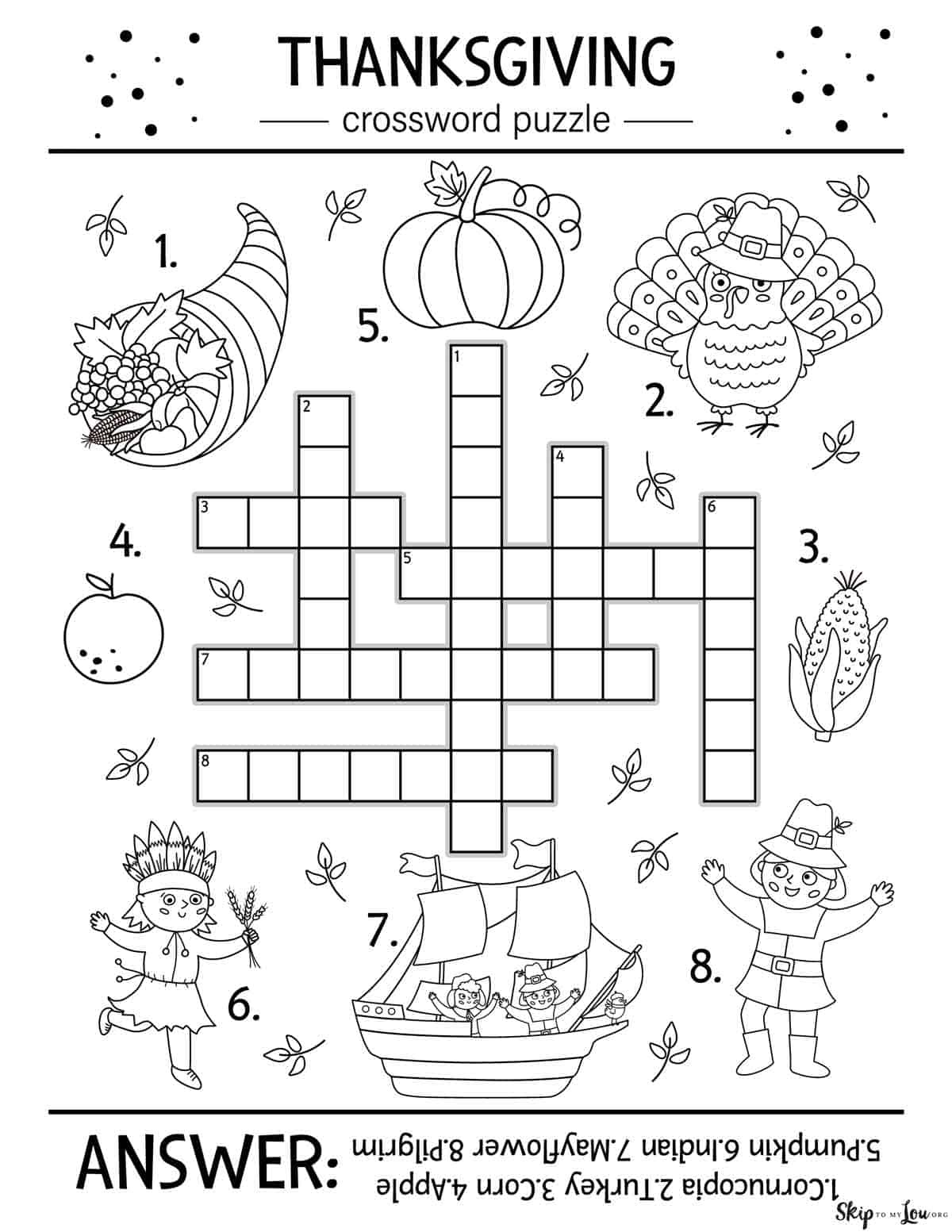 Free Printables Thanksgiving Worksheets