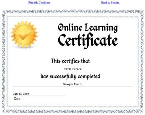 Free Quiz Winner Certificate Template
