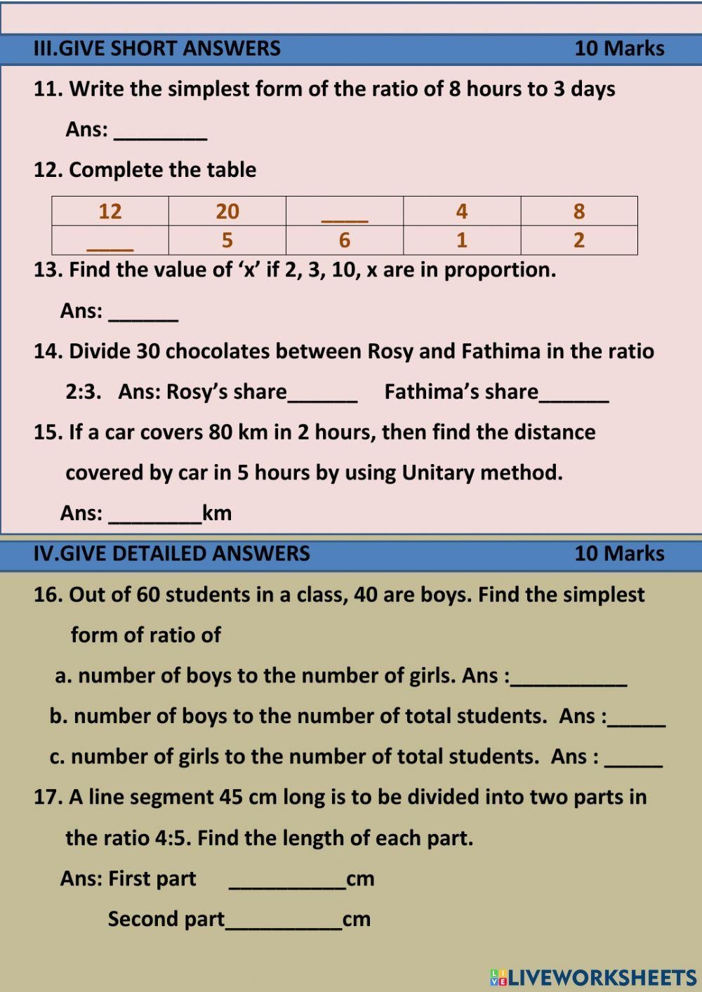 Free Ratio And Proportion Worksheet 6th Grade Download Free Ratio And 