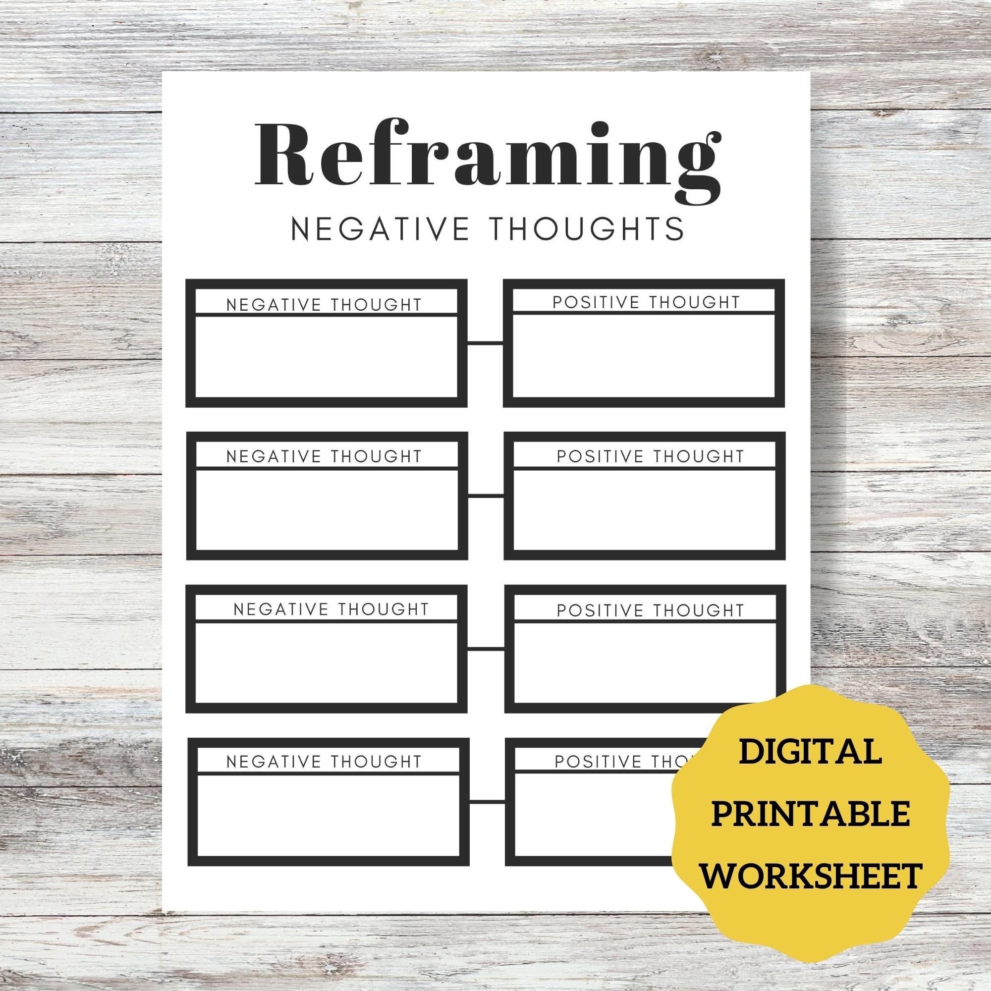 cognitive reframing worksheet