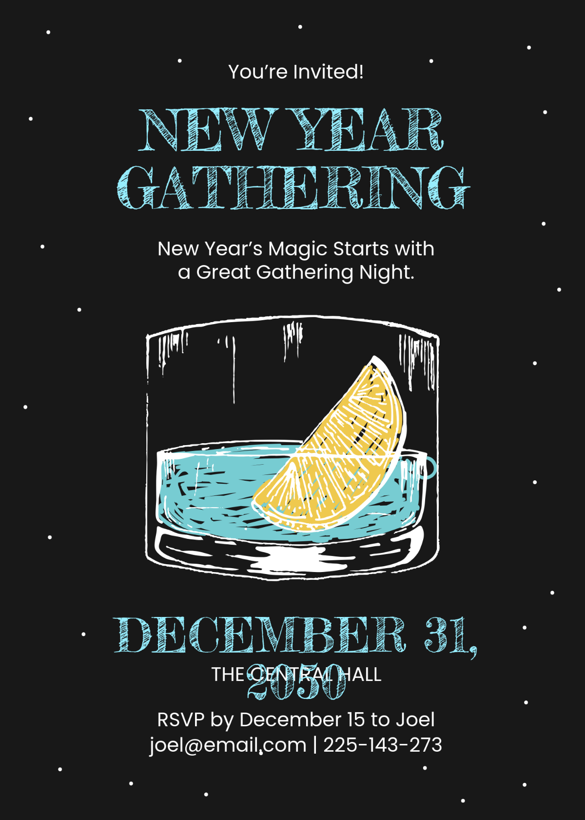 blank new year invitation template
