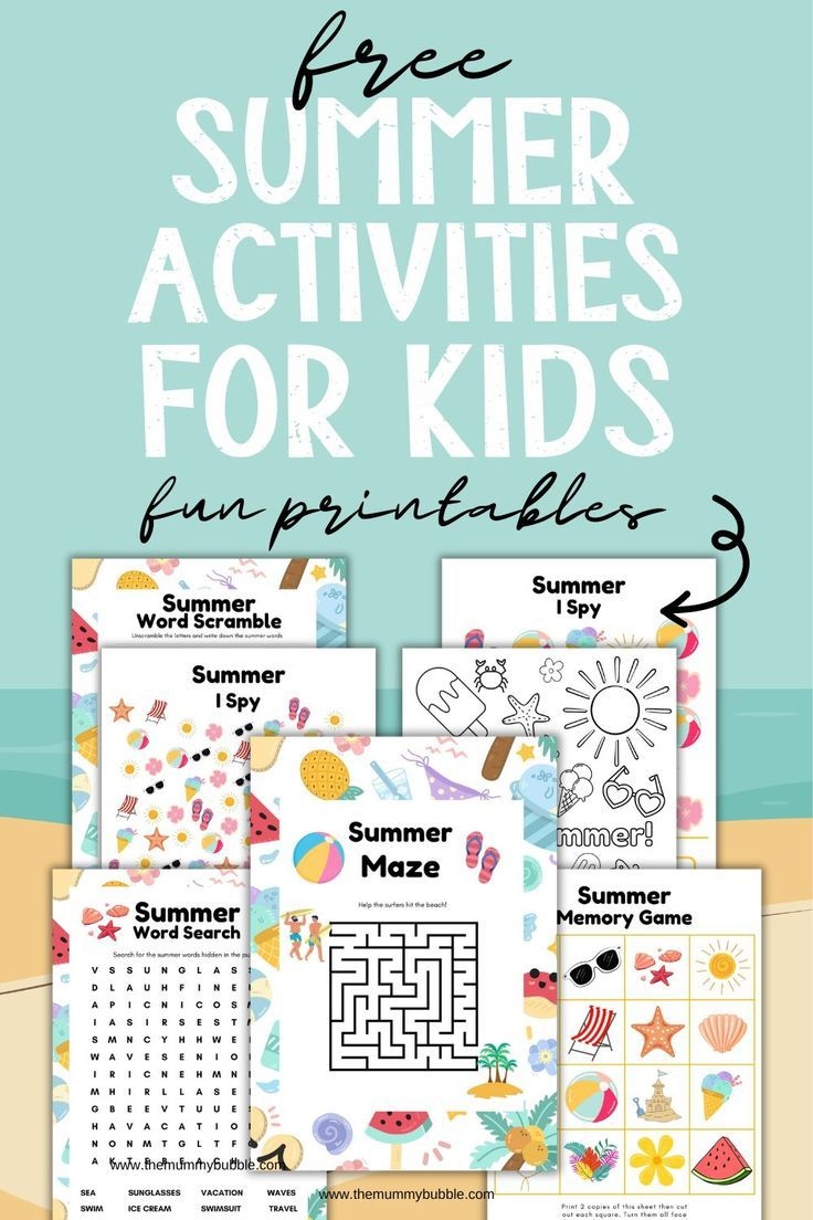 Free Summer Printable Activities For Kids In 2024 Printable 