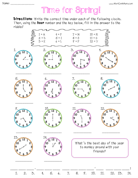 FREE Telling Time Practice Worksheets Worksheets Library