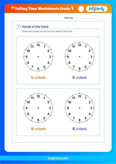 telling time worksheets grade 1