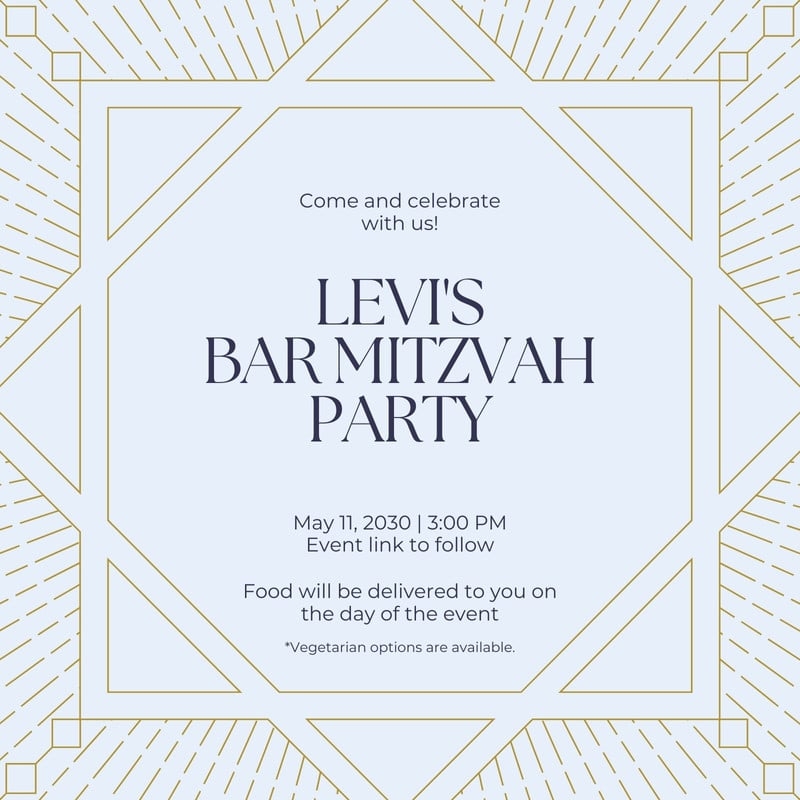 Free To Edit Virtual Bar Mitzvah Invitation Templates Canva