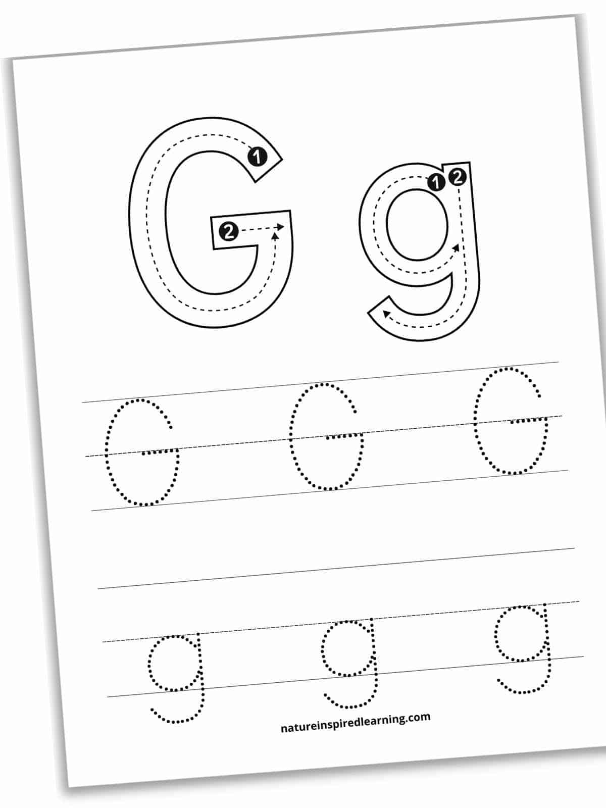 letter g tracing worksheets