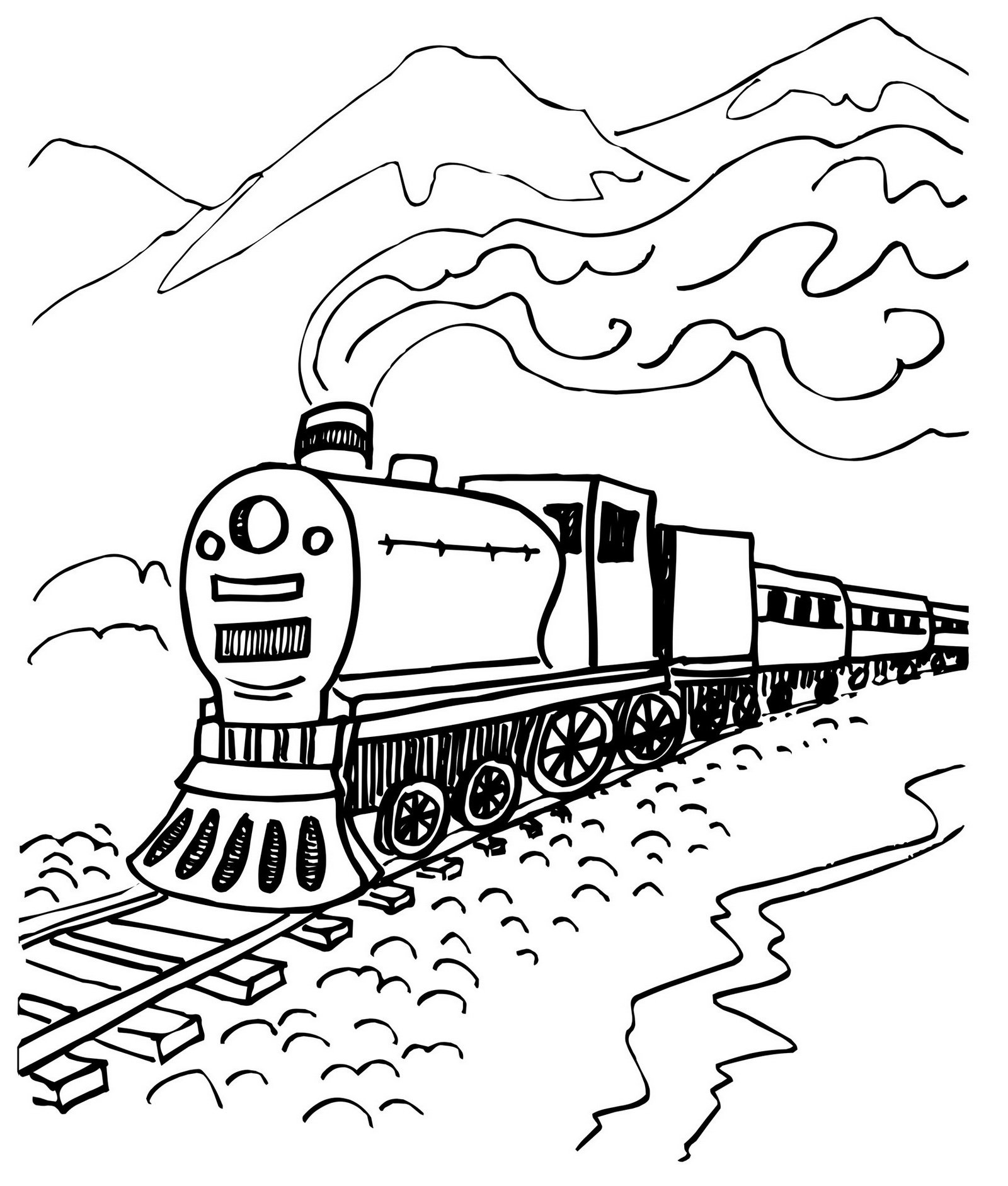 free printable train coloring pages