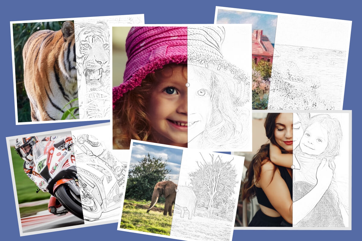 turn picture into coloring page free