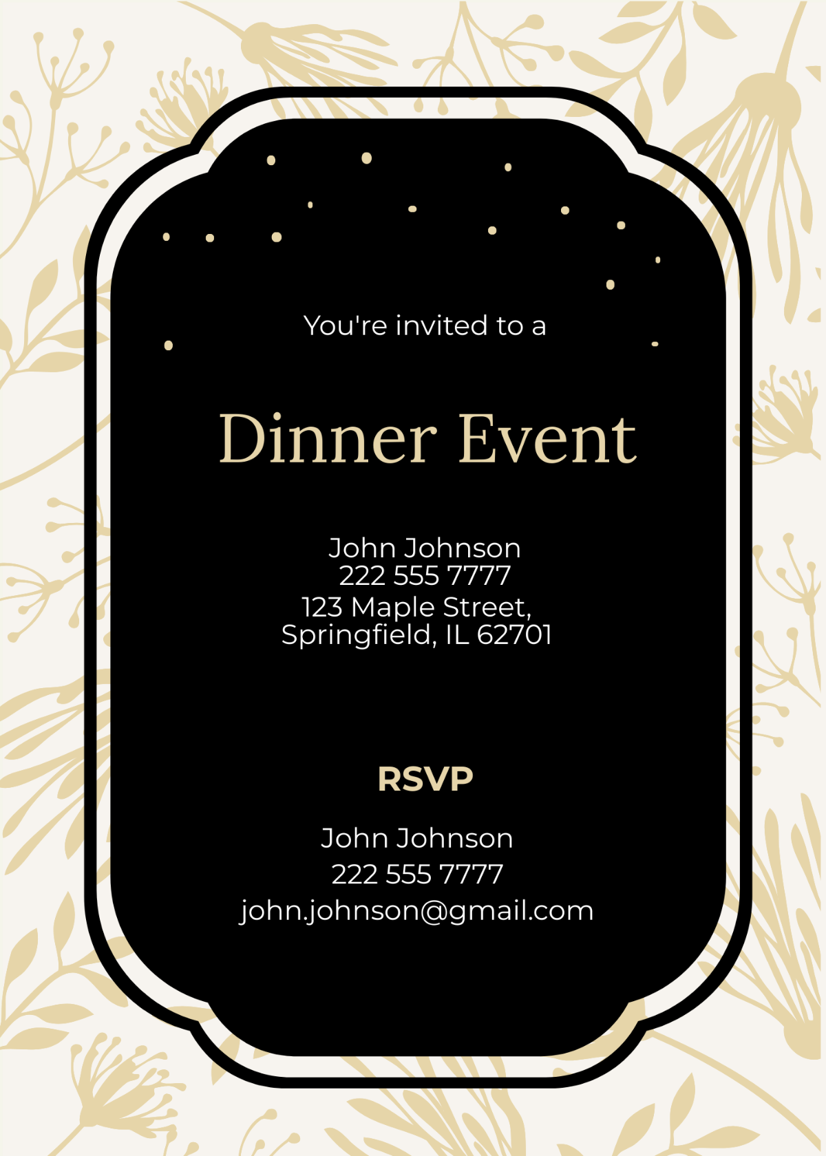 anniversary dinner invitation template
