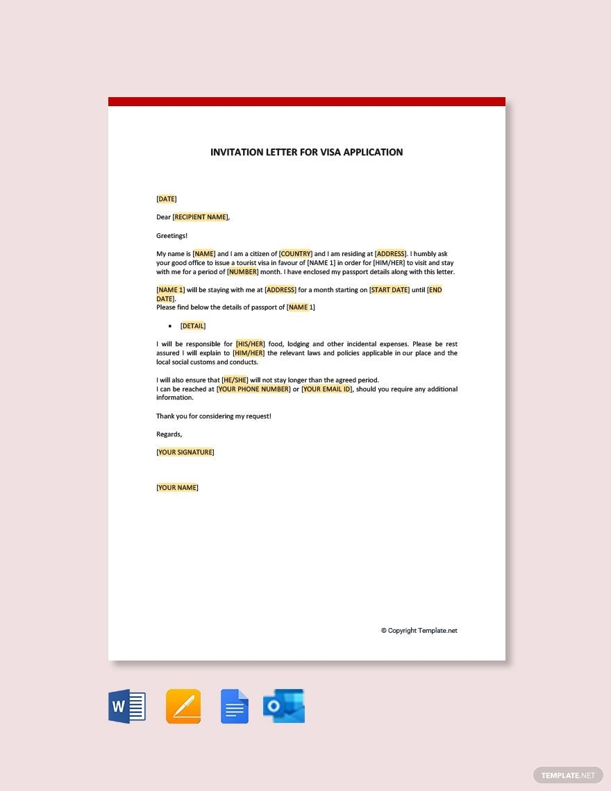 business invitation letter for visa template