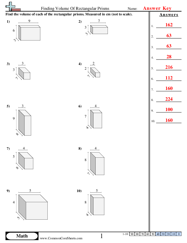 Free Volume Rectangular Prism Worksheet Answers Download Free Volume 