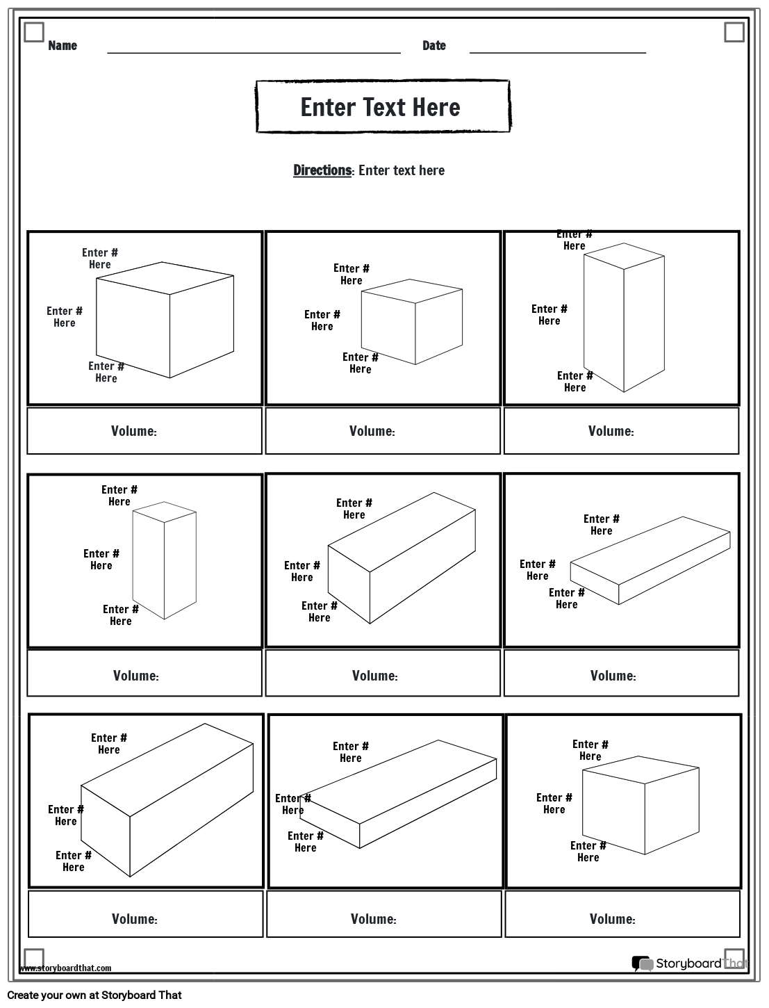 surface area worksheets
