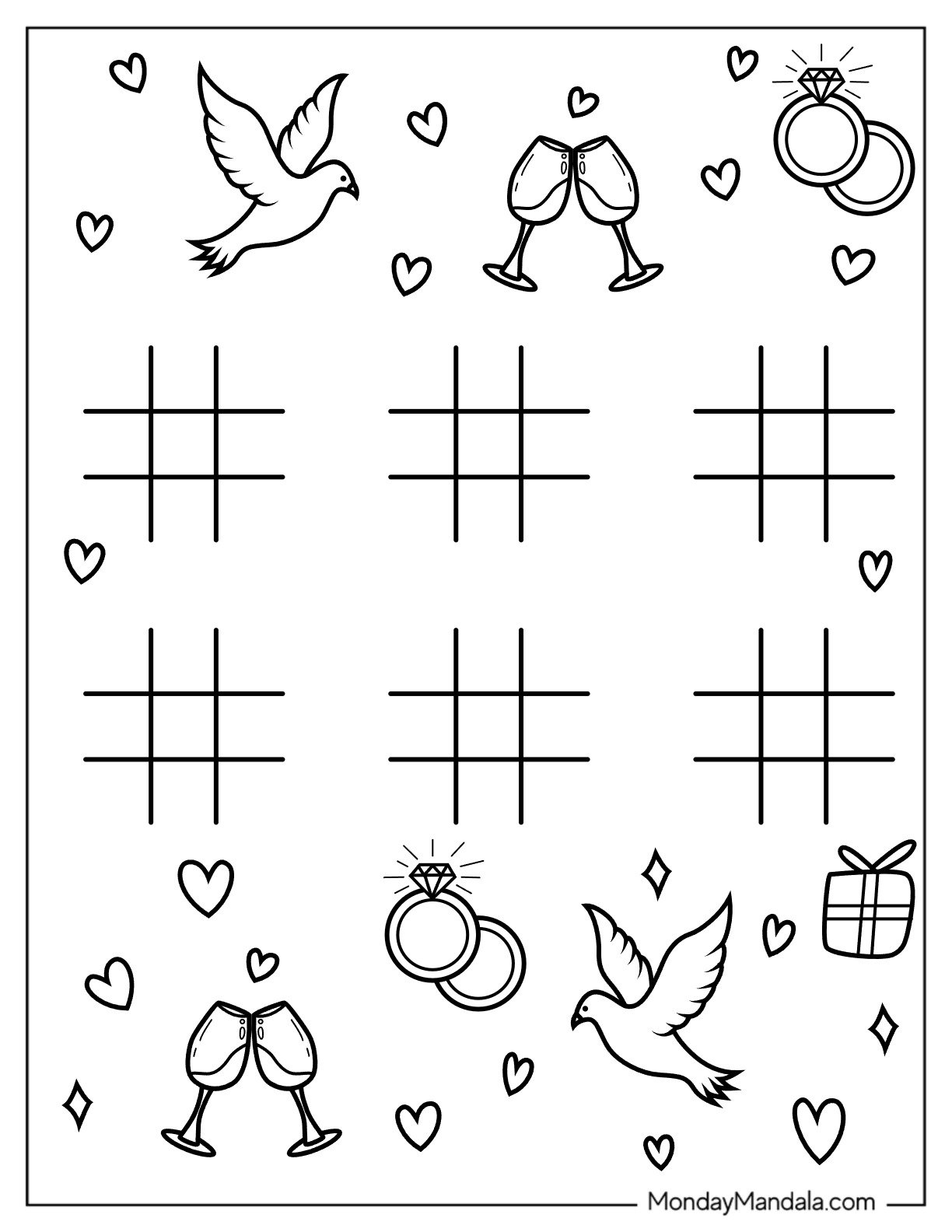 free printable wedding coloring pages