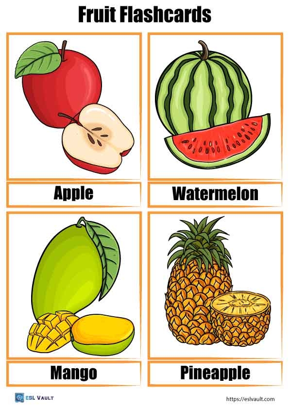 Fruits And Vegetables Pictures With Names Pdf Printable Free 