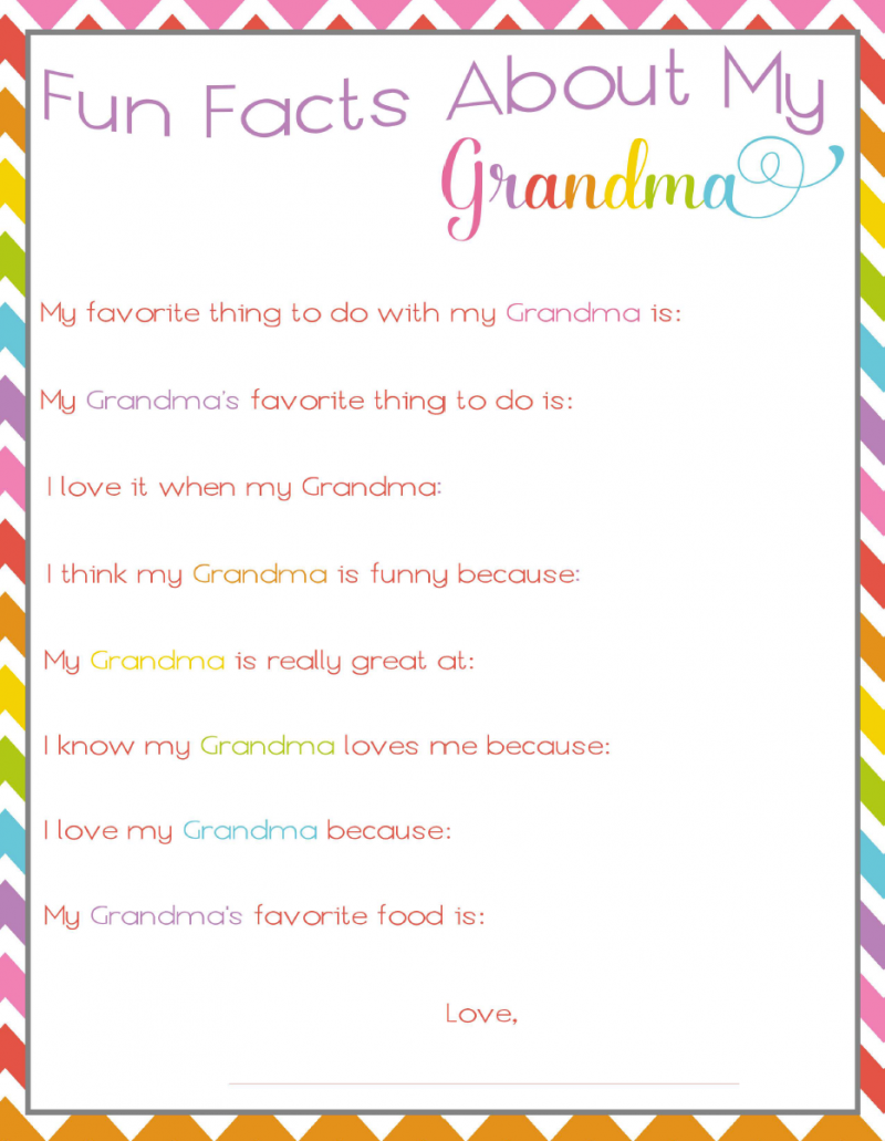 Fun Facts About Grandma Printable For Mother 39 s Day Not Quite Susie 