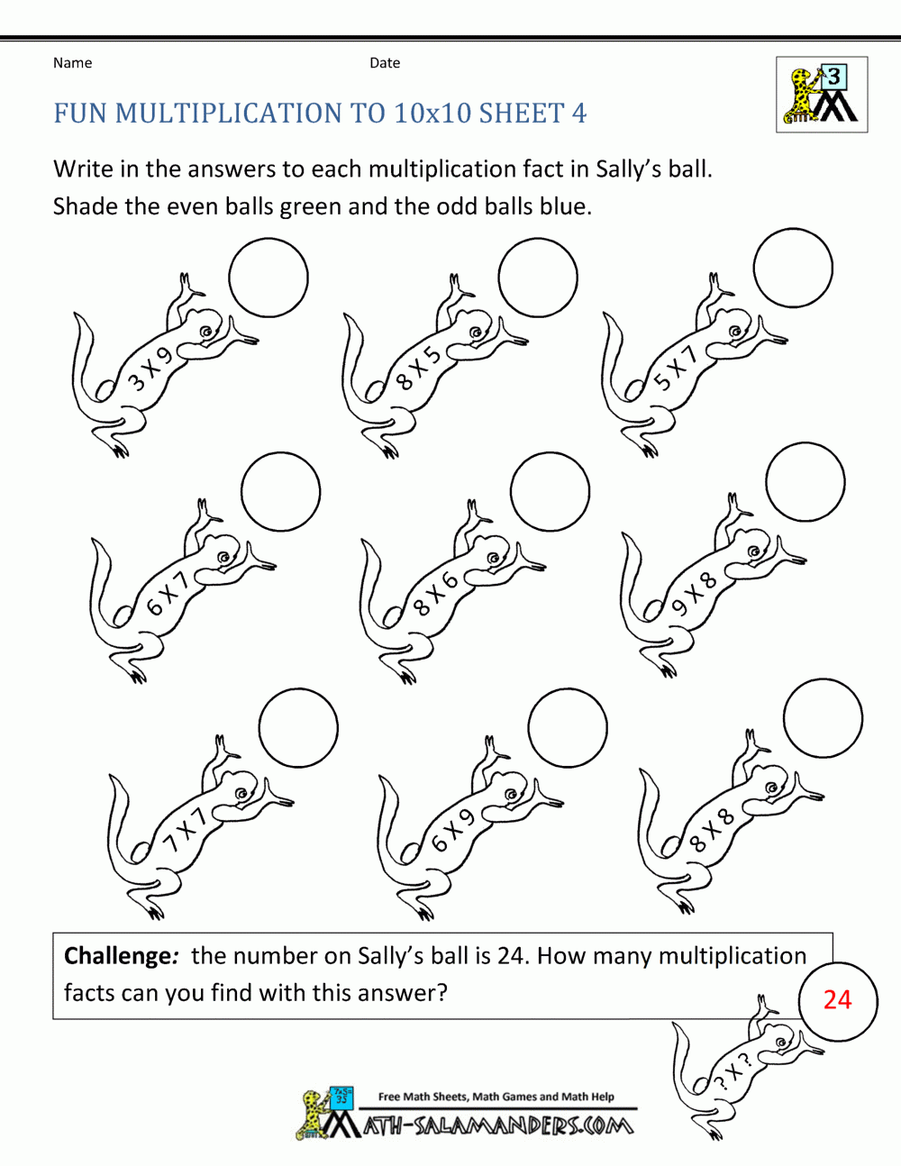 Fun Multiplication Practice Worksheets Free Printable