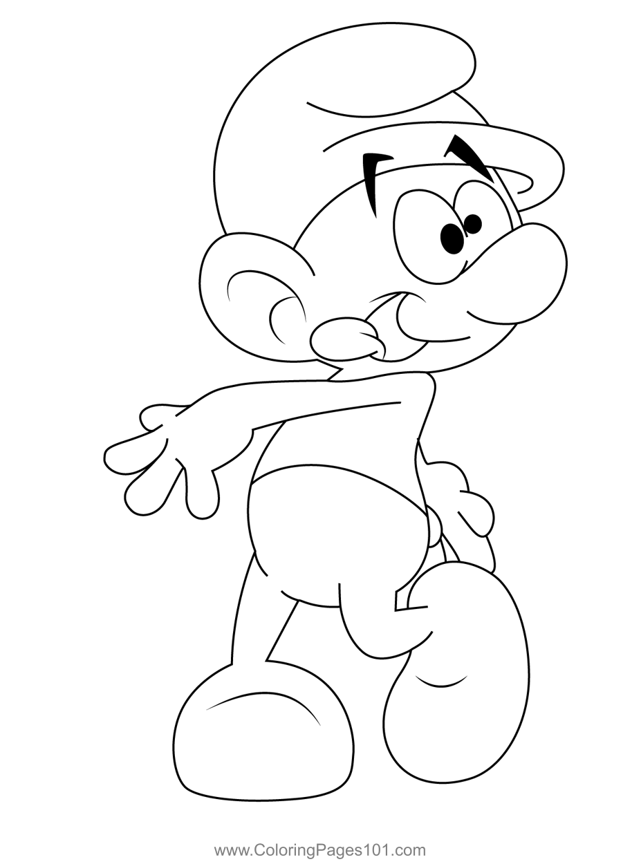 Funny Smurf Coloring Page For Kids Free The Smurfs Printable Coloring 