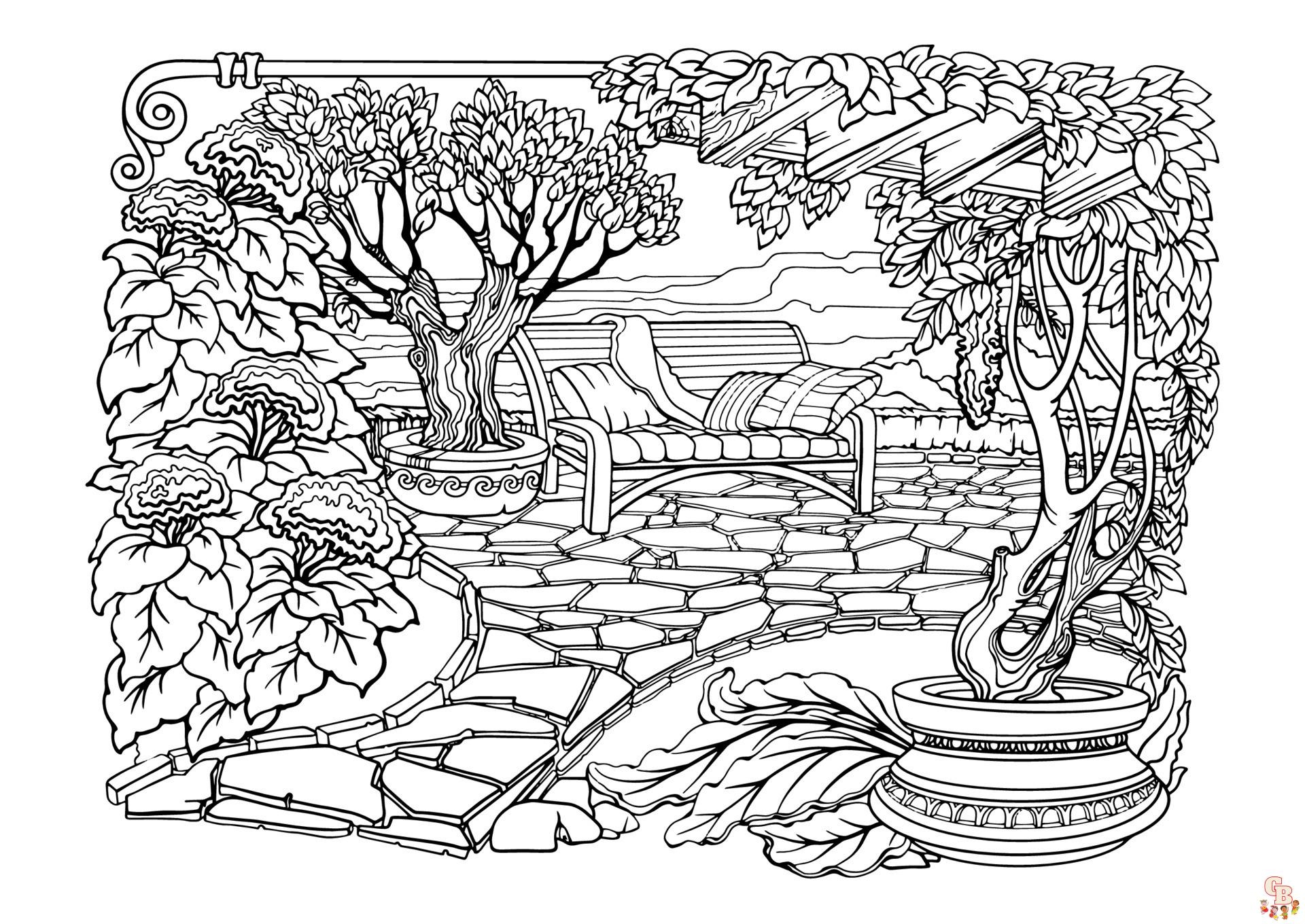 Coloring Page Of A Garden