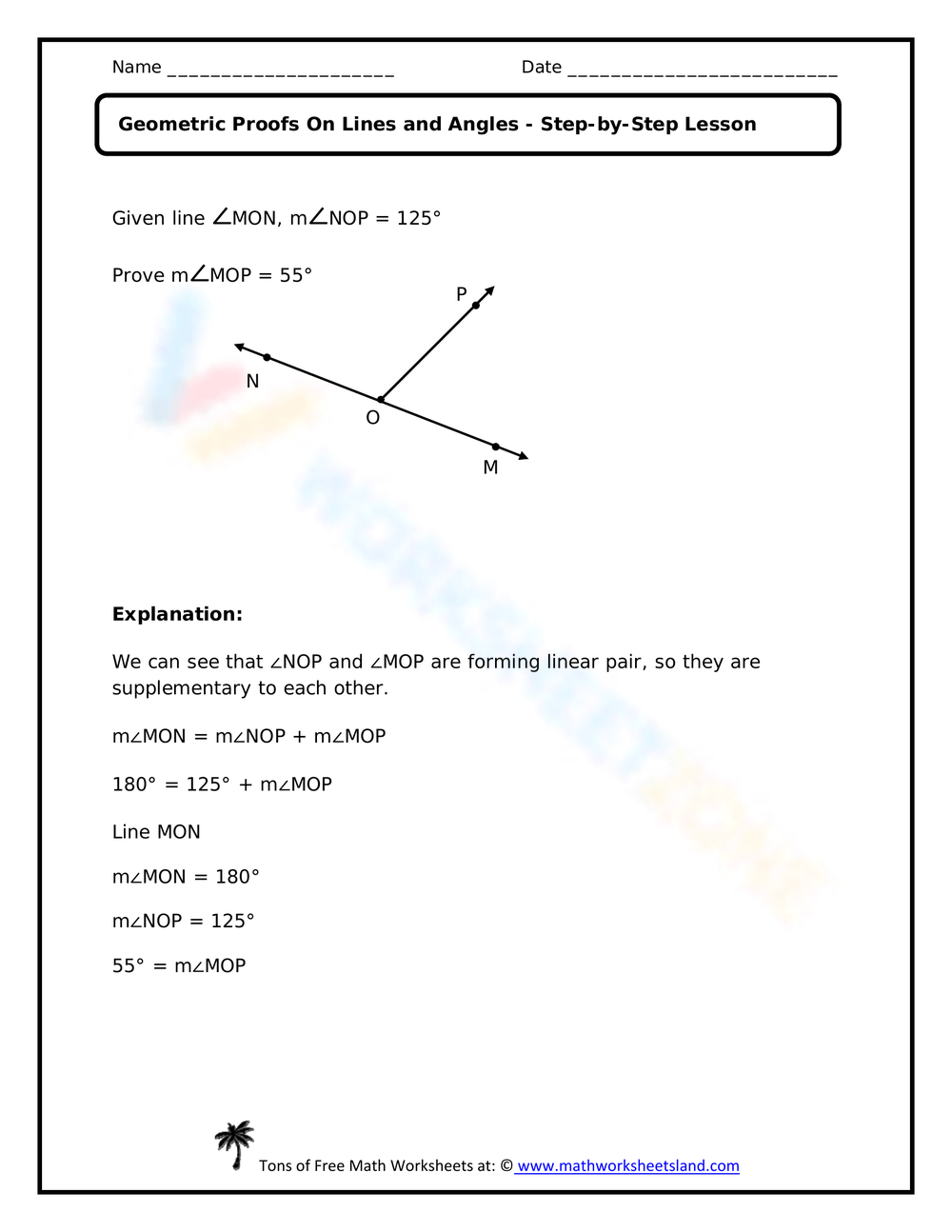 Geometric Proofs On Lines And Angles Worksheet Worksheets Library