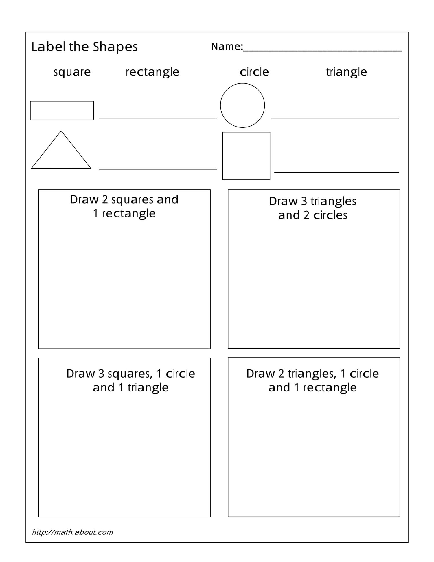 Geometry Worksheets For Students In 1st Grade Worksheets Library