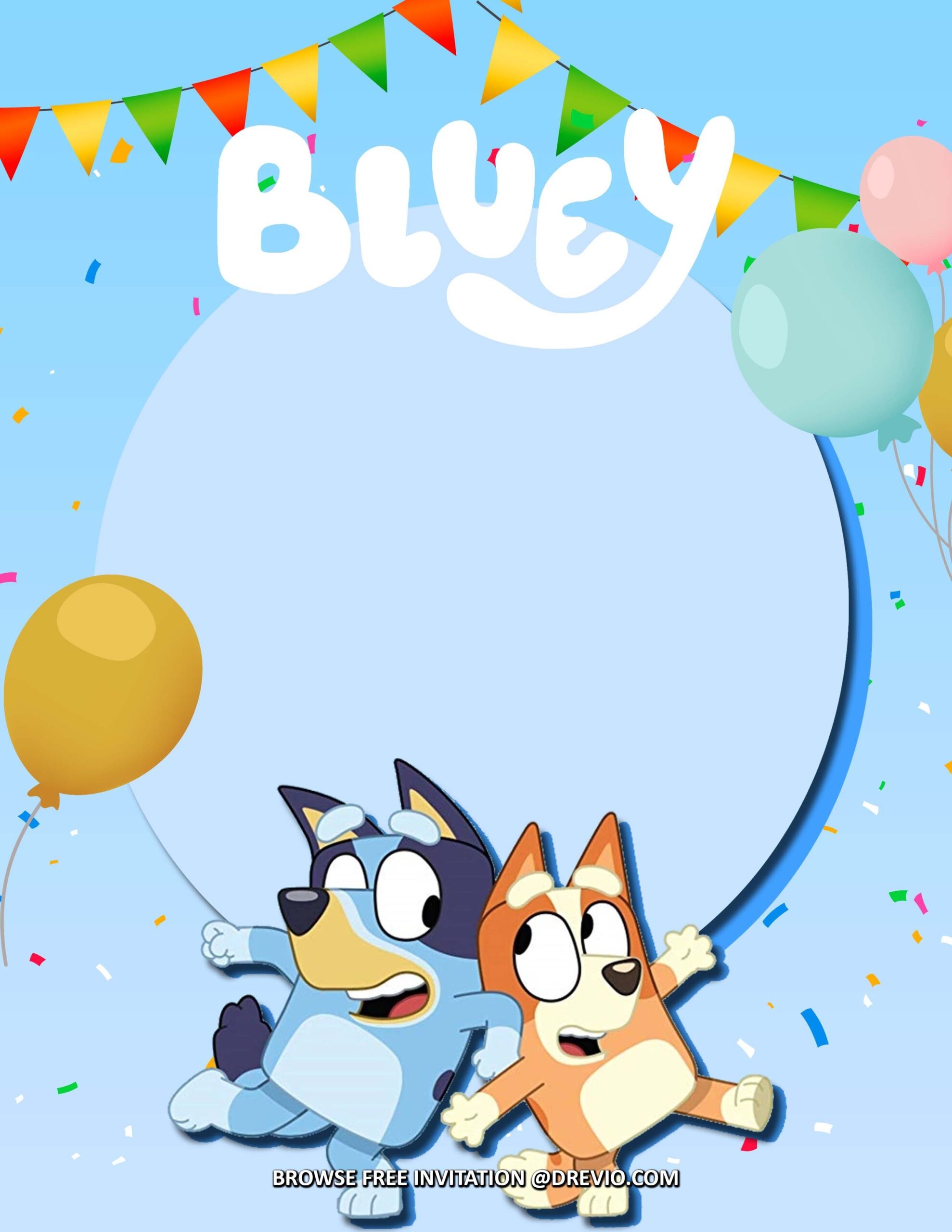 bluey party invitations online free templates