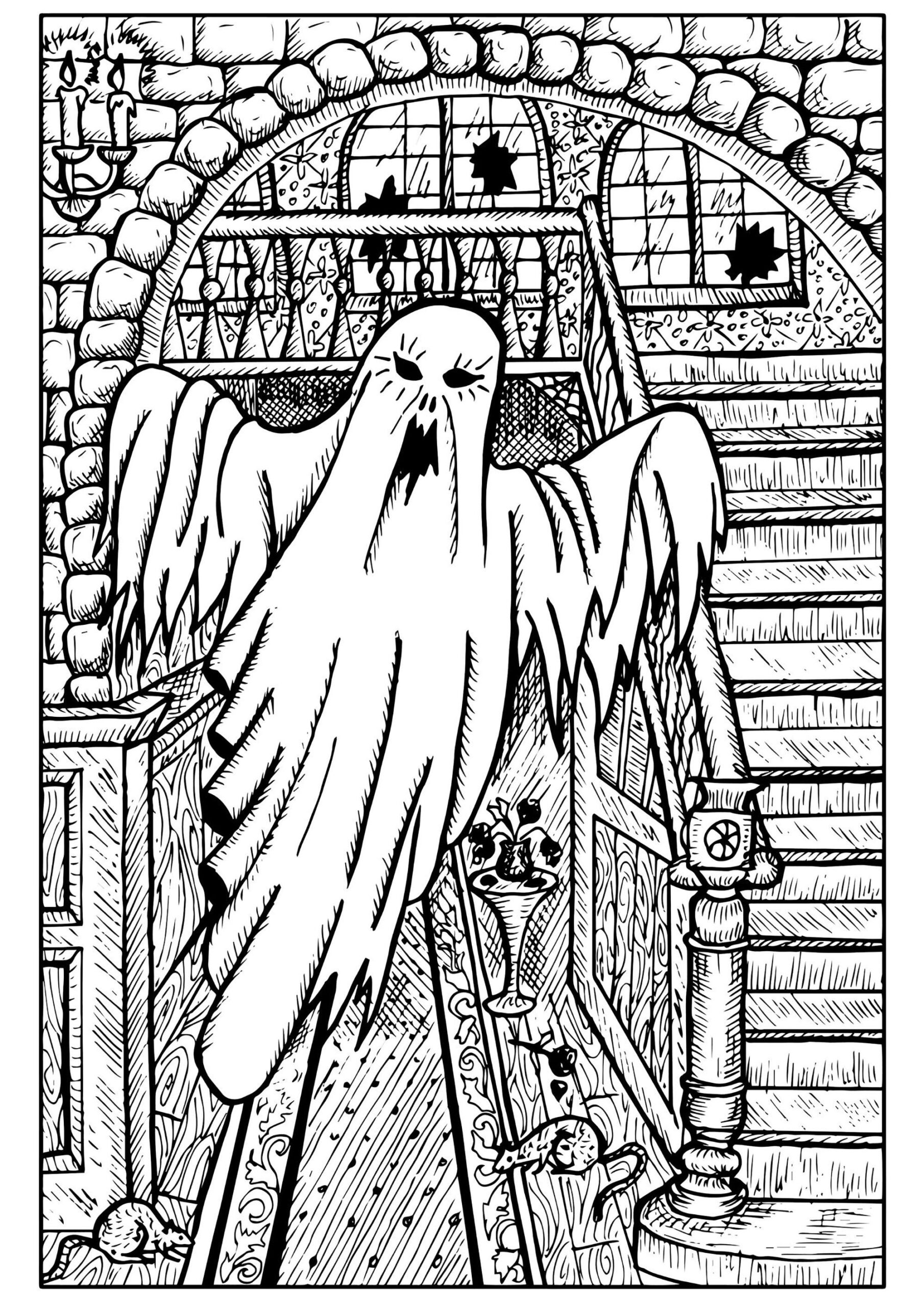 Ghosts Coloring Pages