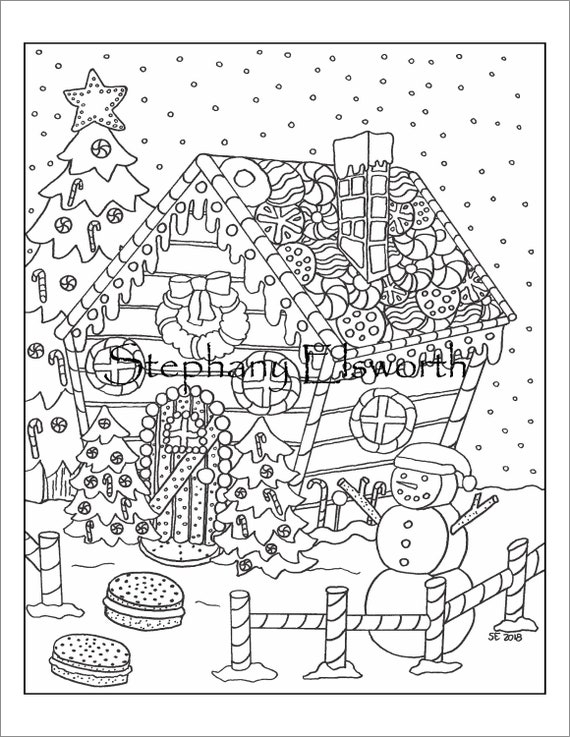 Gingerbread House Coloring Pages Mom Wife Busy Life 