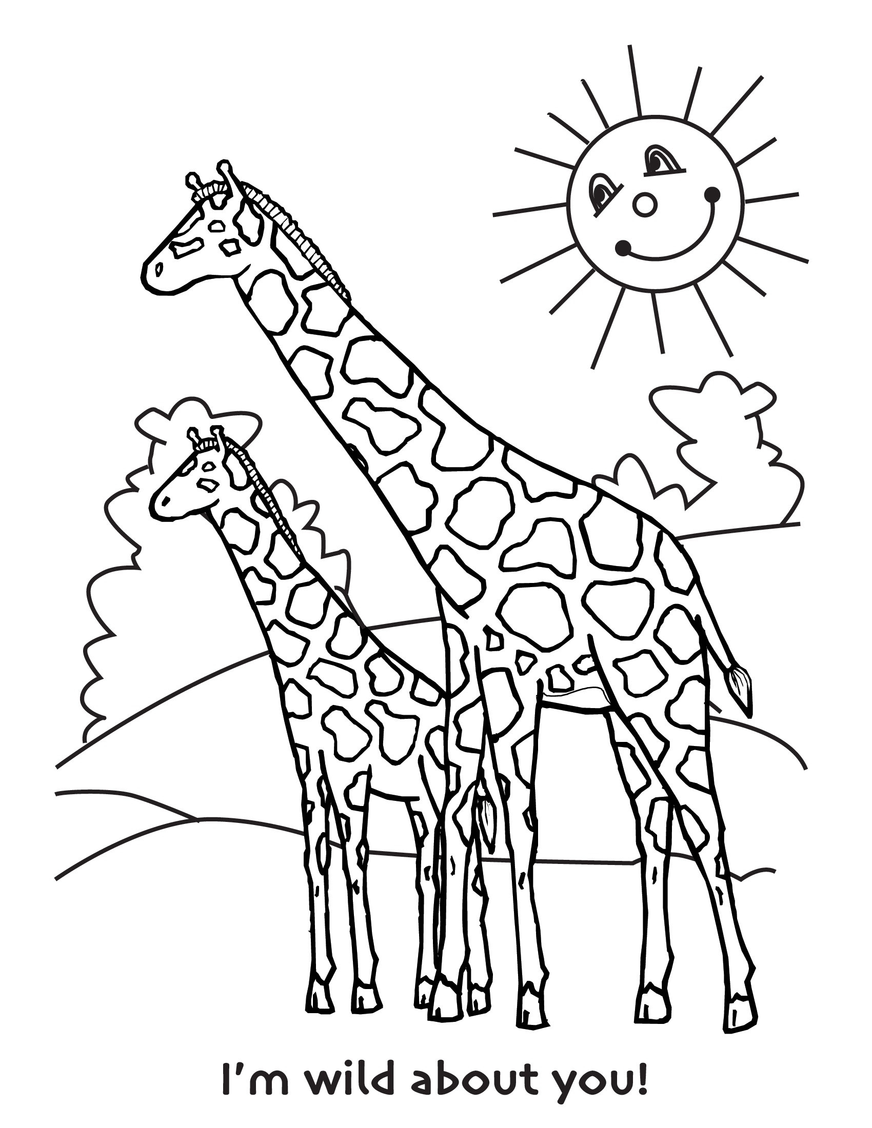 free giraffe coloring pages
