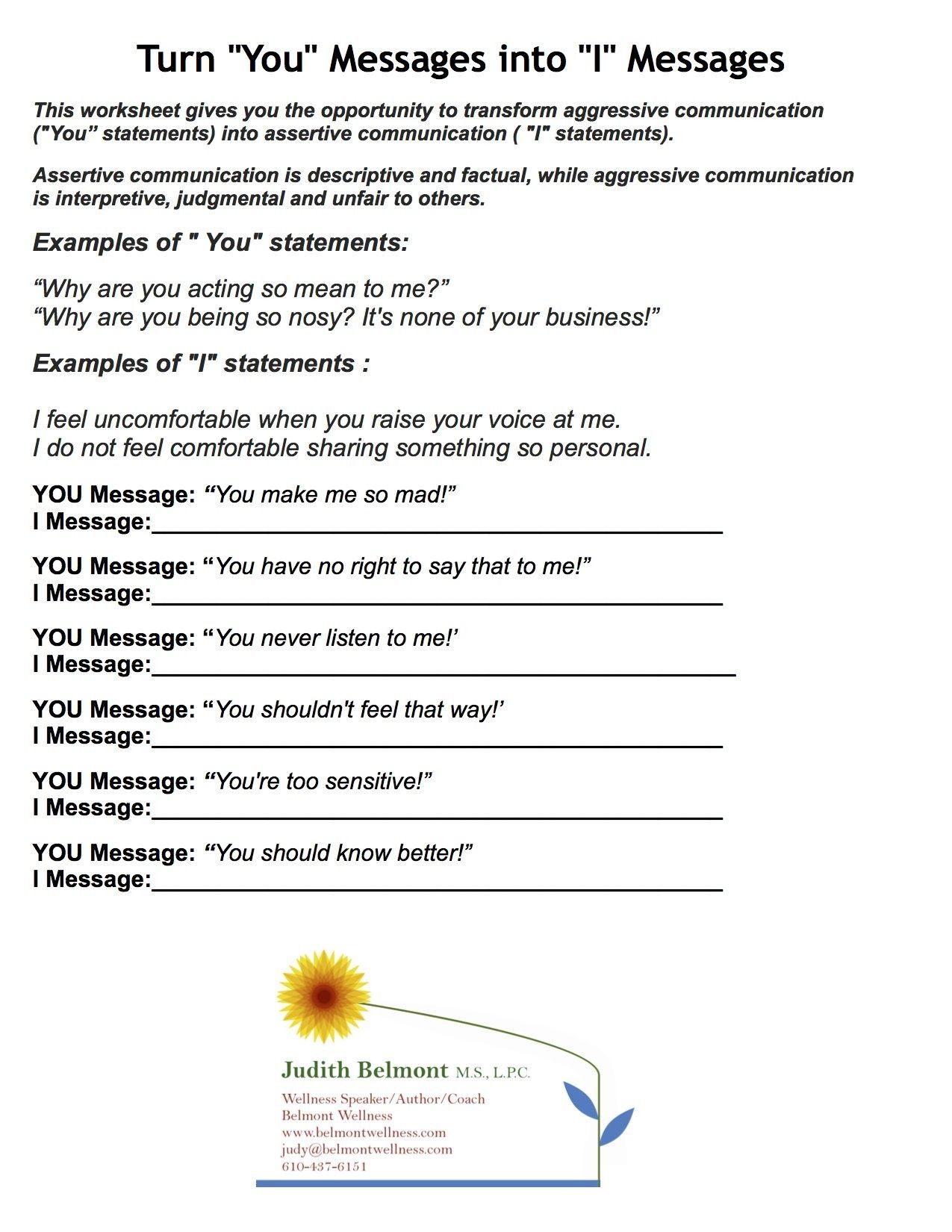 Good Communication Skills Worksheets SkillsWorksheets